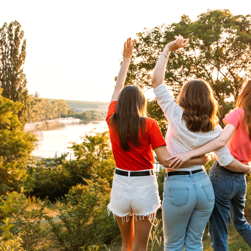 gruppenfoto von Frauen für emotionales essen